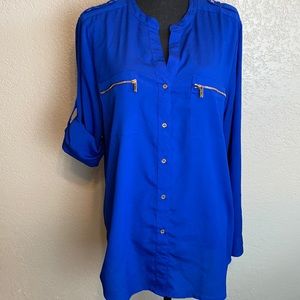 Calvin Klein blue blouse size XL